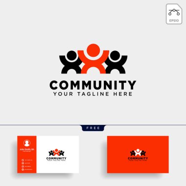 topluluk insan logo şablonu vektör illüstrasyon simge eleman izole