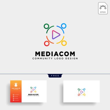 düğme topluluk logo şablonu vektör illüstrasyon simge eleman izole oynamak