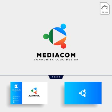 düğme topluluk logo şablonu vektör illüstrasyon simge eleman izole oynamak