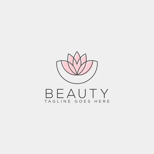 Beauté cosmétique ligne art logo modèle vectoriel illustration icône élément — Image vectorielle