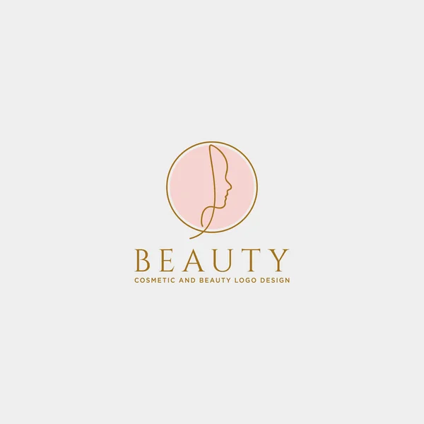 Belleza cosmética línea arte logo plantilla vector ilustración icono elemento — Vector de stock