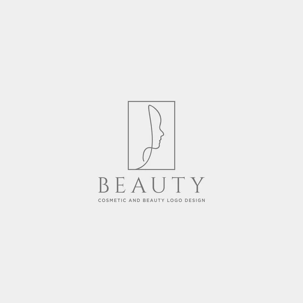 Beauté cosmétique ligne art logo modèle vectoriel illustration icône élément — Image vectorielle