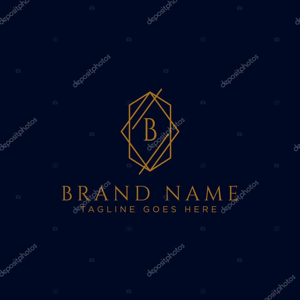Luxury vector logotype. Premium letter B logo with golden design. Elegant corporate identity vector illustration