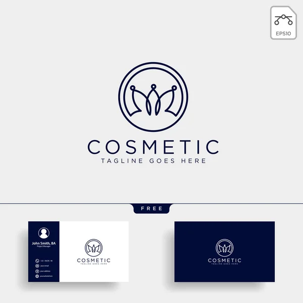 Belleza cosmética línea arte logo plantilla vector ilustración icono elemento — Vector de stock