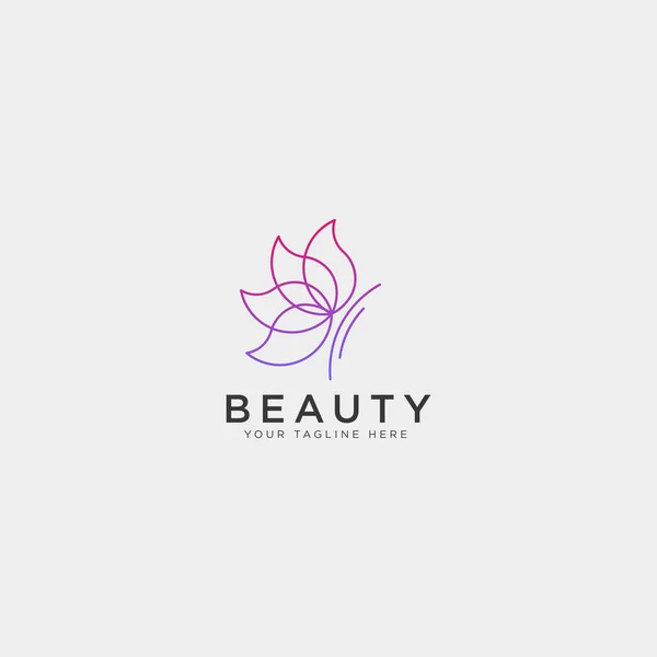 Papillon beauté cosmétique ligne art logo modèle vectoriel illustration icône élément — Image vectorielle