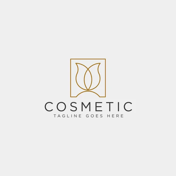 Skönhet kosmetiska linje konst logotyp mall vektor illustration ikonen element — Stock vektor