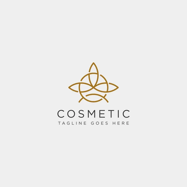 Skönhet kosmetiska linje konst logotyp mall vektor illustration ikonen element — Stock vektor