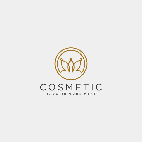 Beauté cosmétique ligne art logo modèle vectoriel illustration icône élément — Image vectorielle