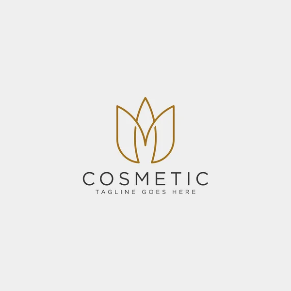 Güzellik kozmetik line Sanat logo şablonu vektör çizim simgesini öğesi — Stok Vektör