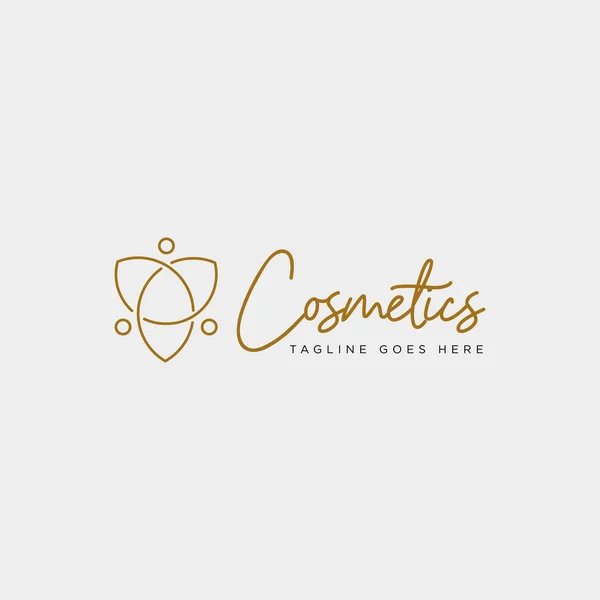 Bellezza cosmetica linea arte logo modello vettore illustrazione elemento icona — Vettoriale Stock