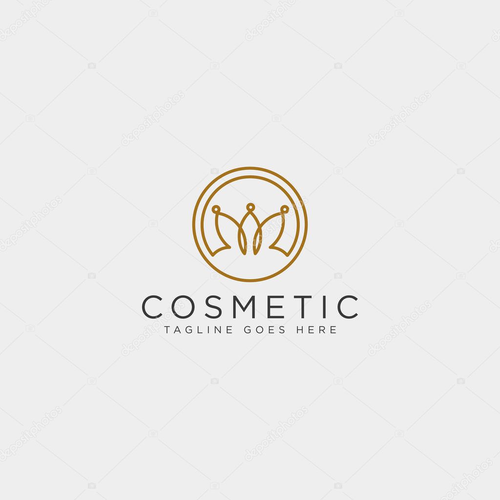 beauty cosmetic line art logo template vector illustration icon element