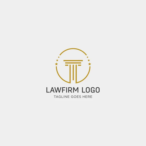 Юридична фірма, захищає шаблон креативного логотипу з візитною карткою — стоковий вектор