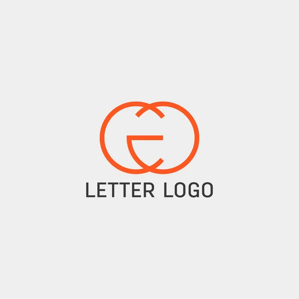 Letter cg initial logo template with business card - vector — Stock Vector