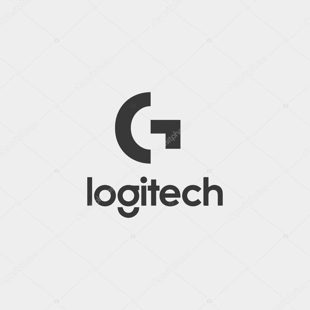 Letter G Logitech Logo Design vector illustration icon element