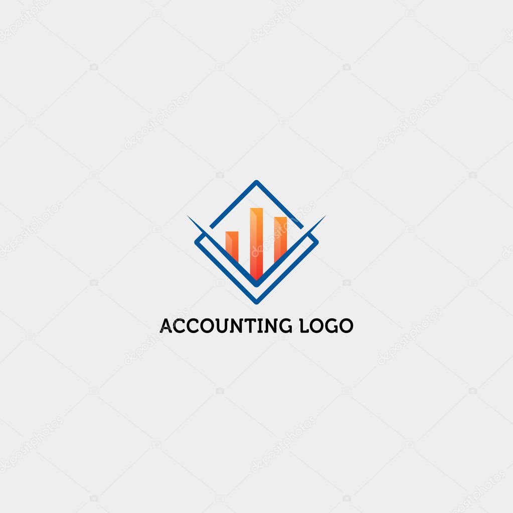 Accounting, finance creative logo template vector isolated with business card design - vector
