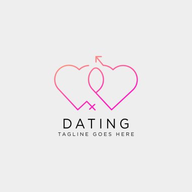 aşk doğrultusunda logo şablonu vektör çizim simgesini eleman izole dating