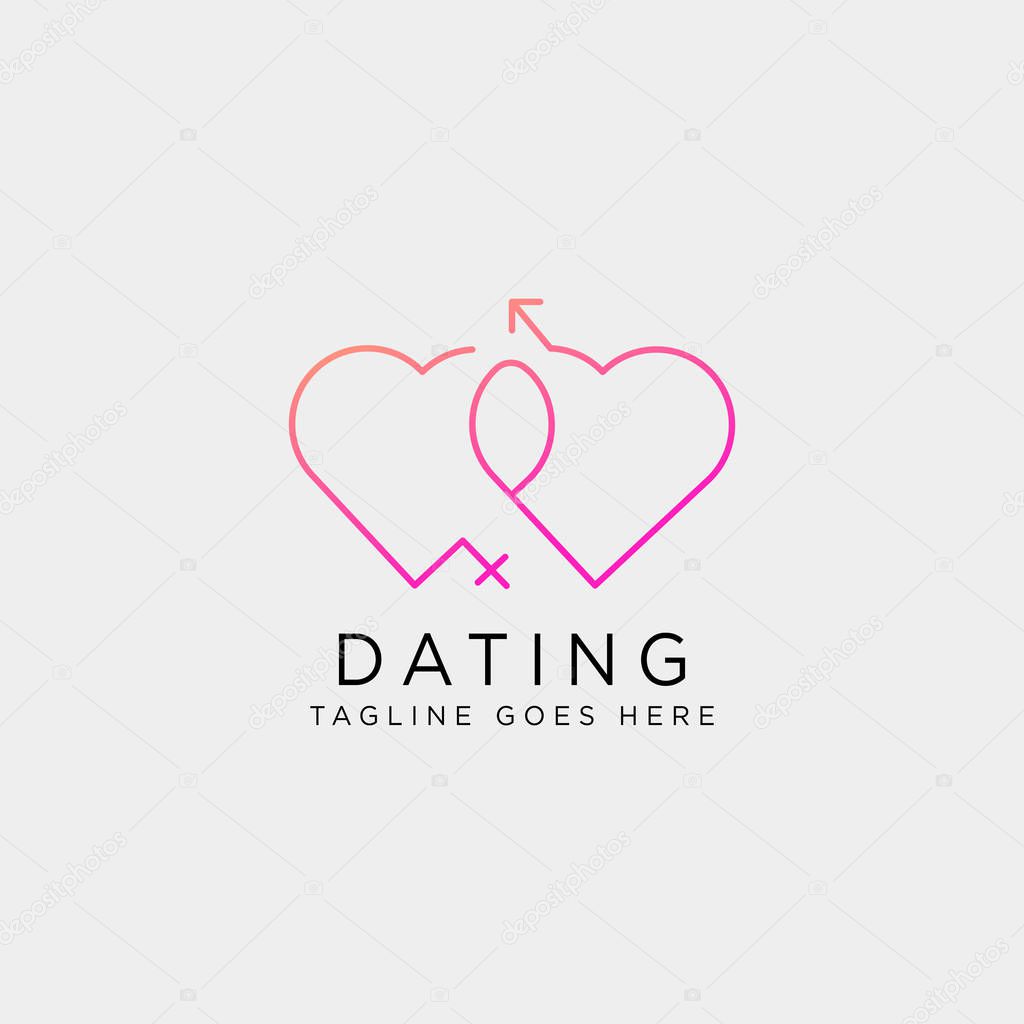 Dating love line logo template vector illustration icon element isolated - vector