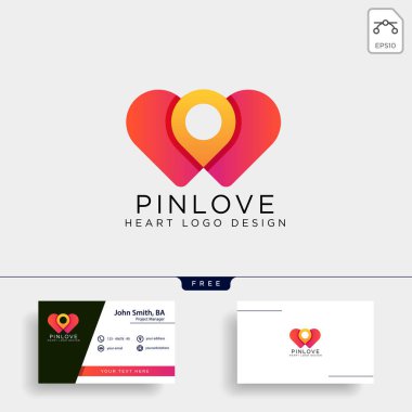 nokta konum mark logo şablonu vektör illüstrasyon simge öğesi izole seviyorum