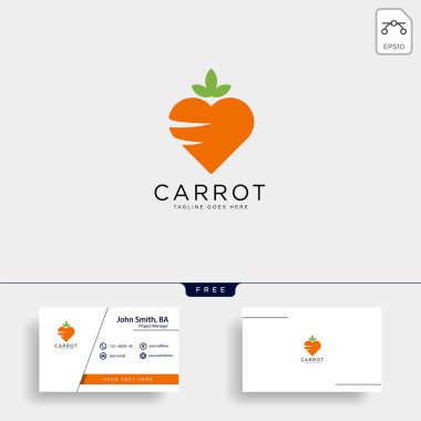 havuç logo şablonu vektör illüstrasyon simge eleman izole seviyorum