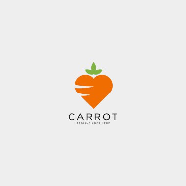 havuç logo şablonu vektör illüstrasyon simge eleman izole seviyorum