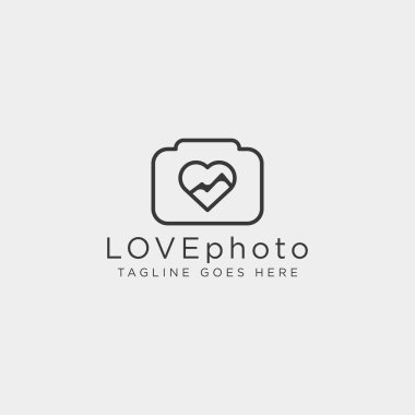 Fotoğraf logo şablonu vektör illüstrasyon simge eleman izole seviyorum