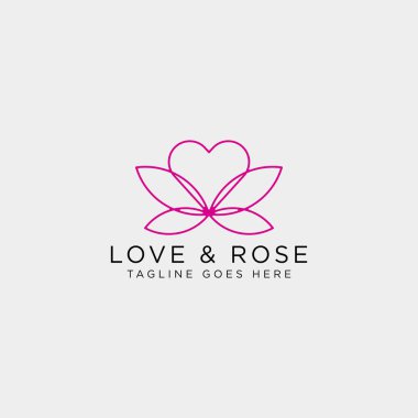 Rose Nature logo şablonu vektör illüstrasyon simge eleman izole seviyorum