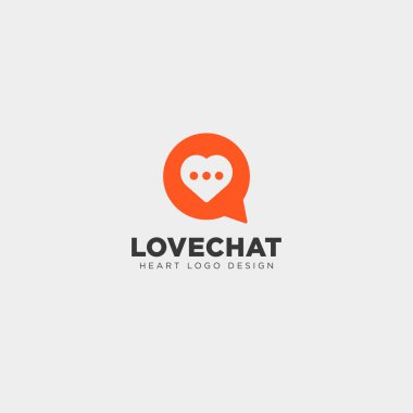 sohbet basit yaratıcı logo şablonu vektör illüstrasyon simge eleman izole seviyorum
