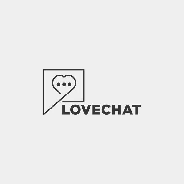 Liebe chat einfach kreativ logo vorlage vektor illustration symbol element isoliert — Stockvektor