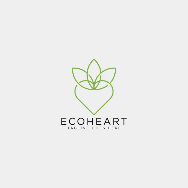 Hou van eco blad natuur logo vector illustratie pictogram element sjabloon geïsoleerd — Stockvector