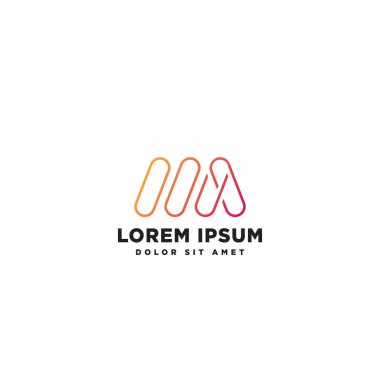 en az M ilk logo şablonu vektör illüstrasyon simge eleman izole