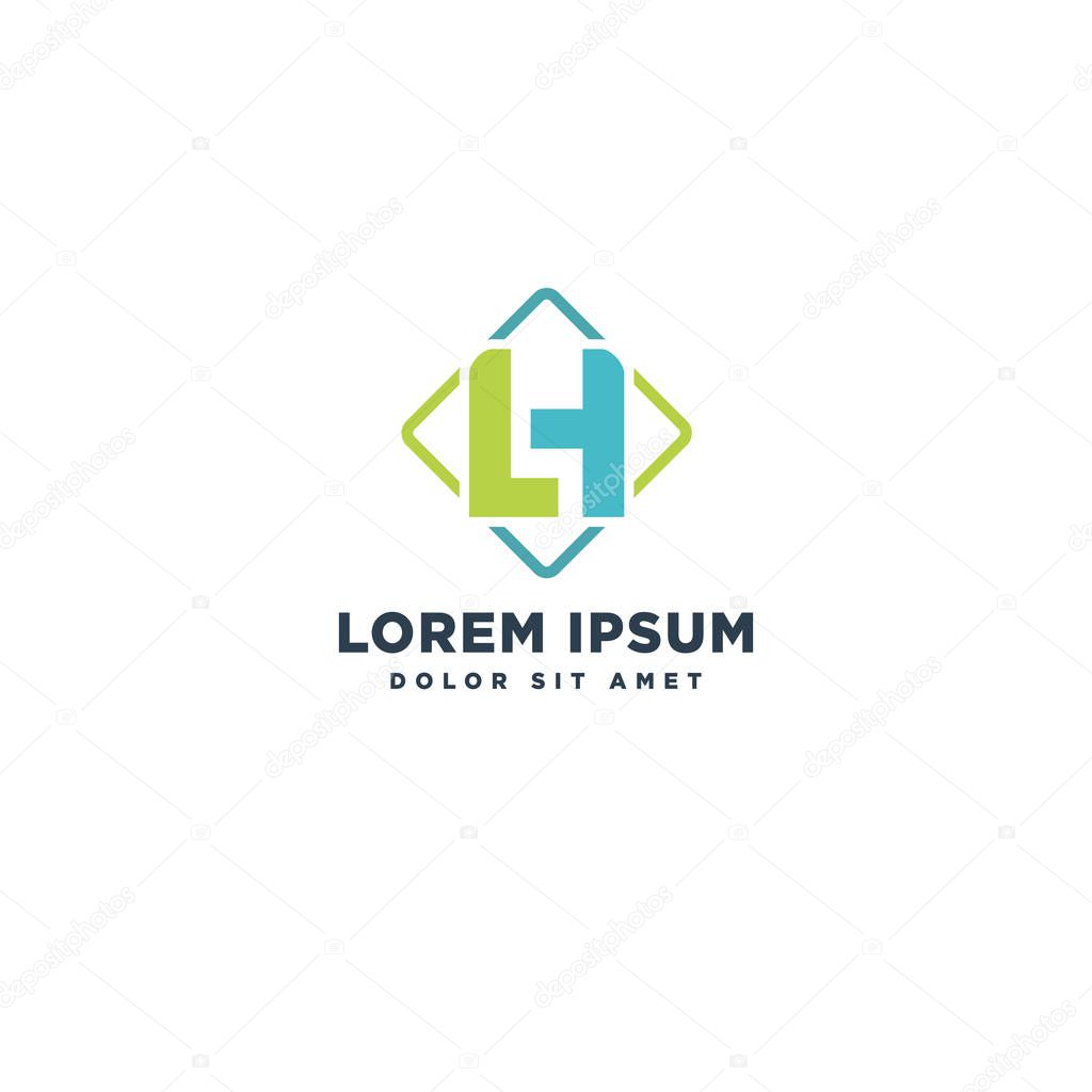 lh abstract logo letter design vector illustration icon element isolated