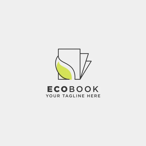 Eco boek, natuur leren lijn logo vector illustratie pictogram element sjabloon geïsoleerd — Stockvector