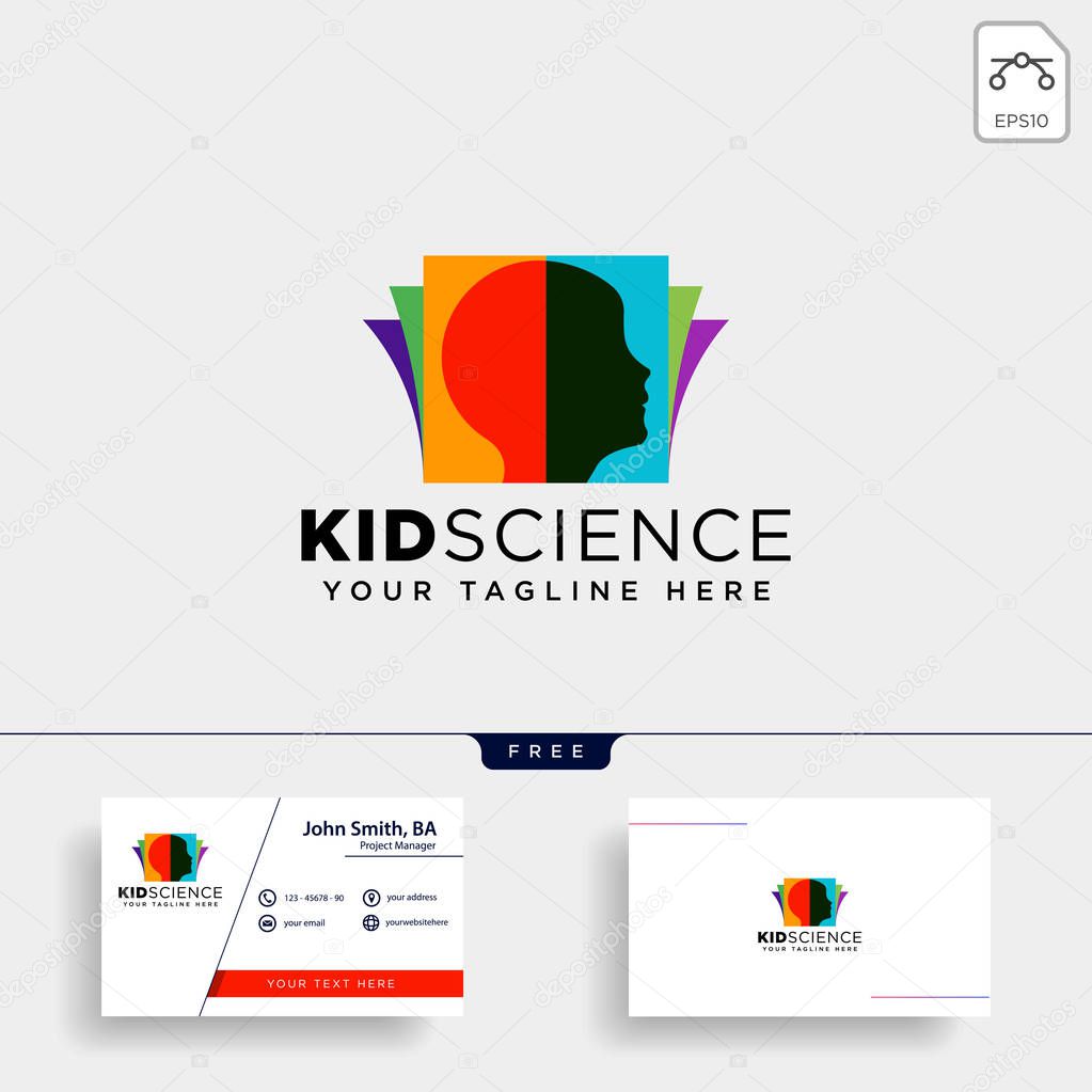 Kids learning, science creative logo template vector illustration icon element isolated - vector file