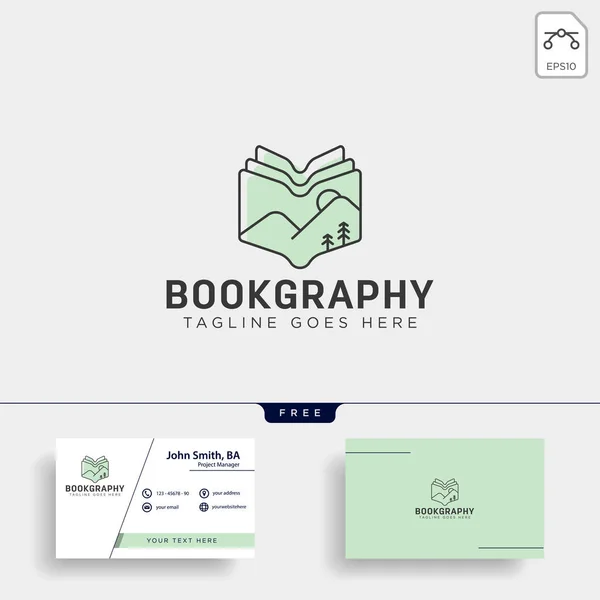Mountain book geography education logo template vector illustration icon element — Stock Vector