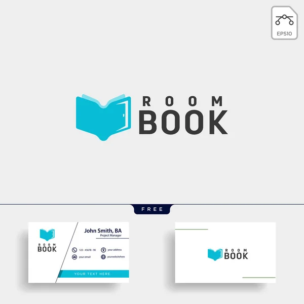 Tür Bildung Buch Bibliothek Logo Vorlage Vektor Illustration Symbol Element — Stockvektor