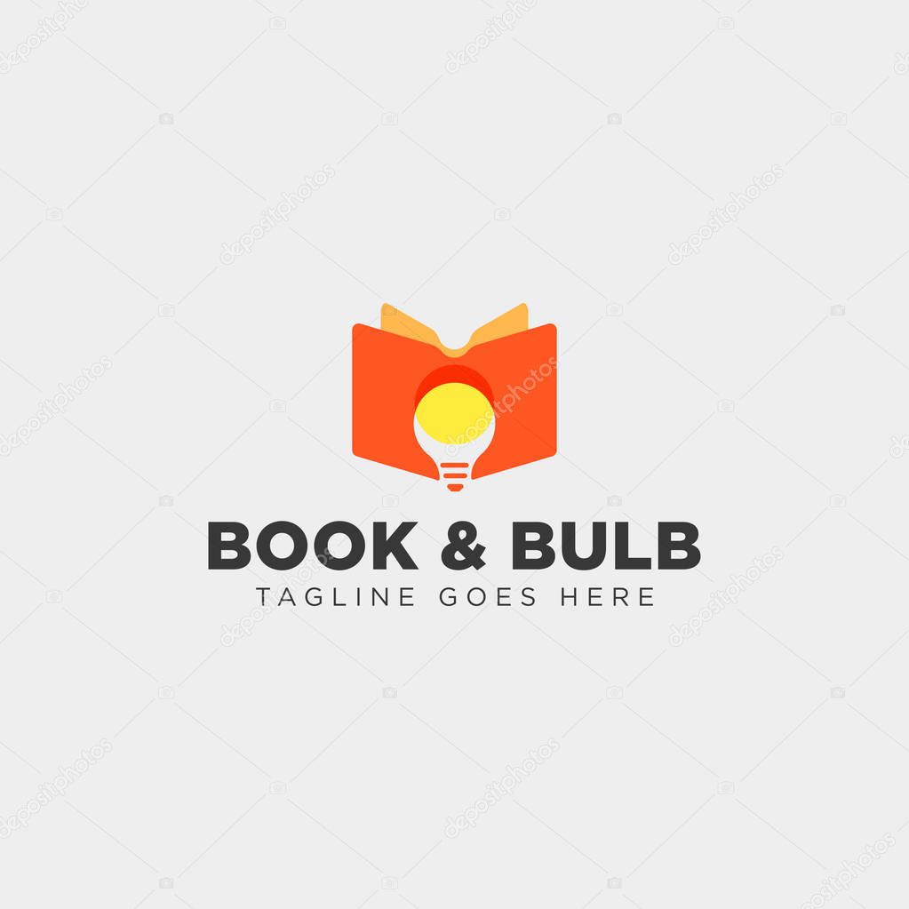 Light bulb learning line logo template vector illustration icon element isolated with business card - vector