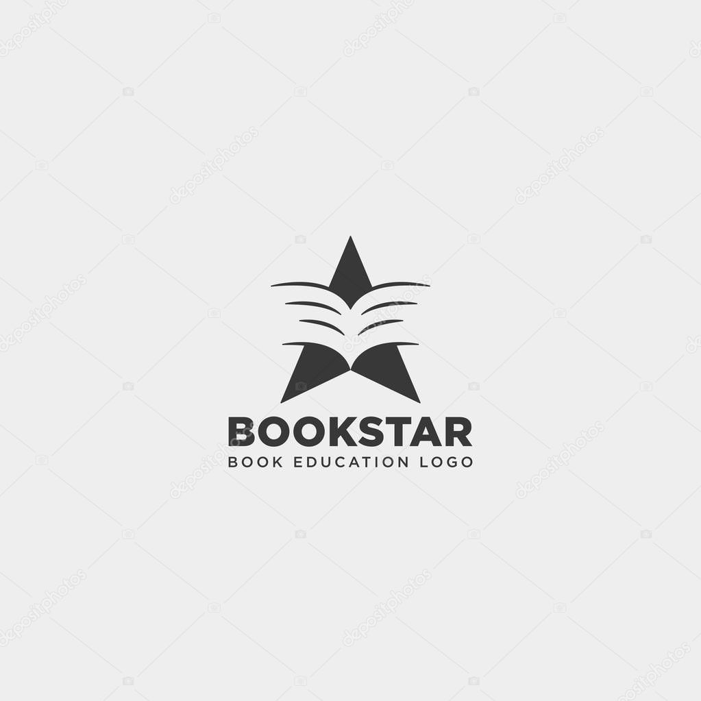Star book education gradient negative simple logo template vector illustration icon element isolated - vector file