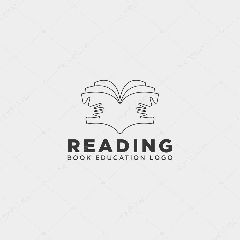 Reading book magazine education simple logo template vector illustration icon element - vector file