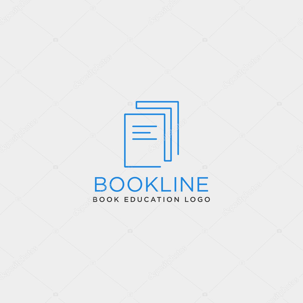Education book library line logo template vector illustration icon element isolated - vector