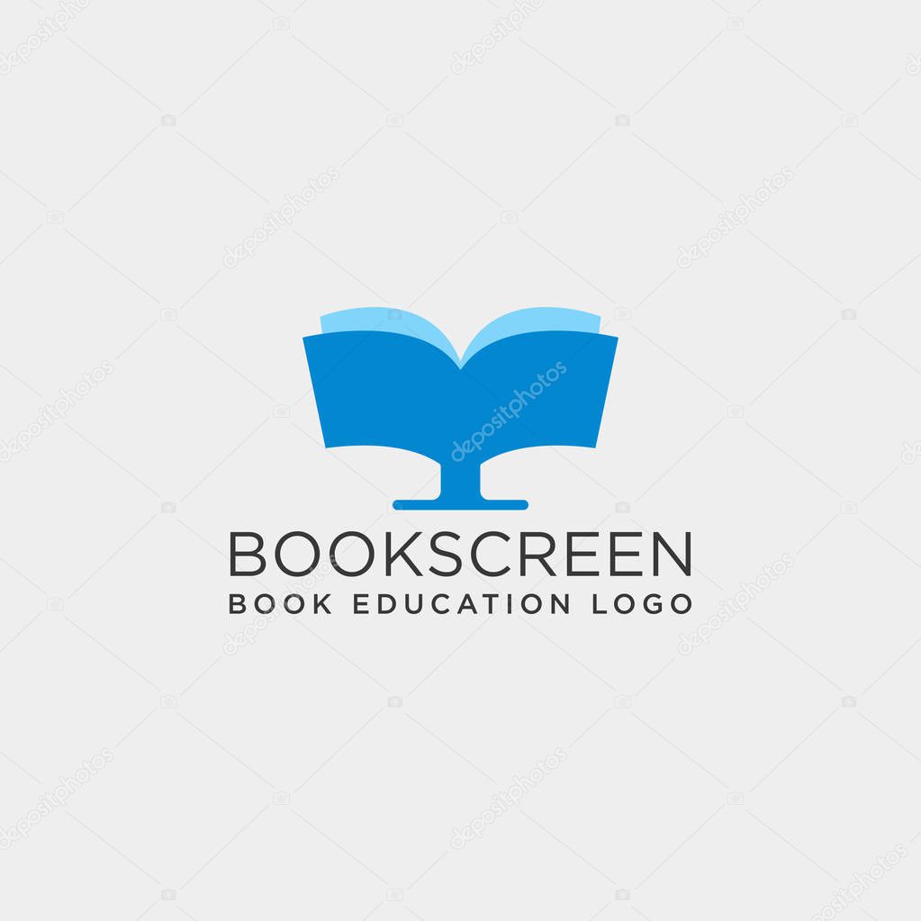Monitor book online education simple logo template vector illustration icon element isolated - vector file