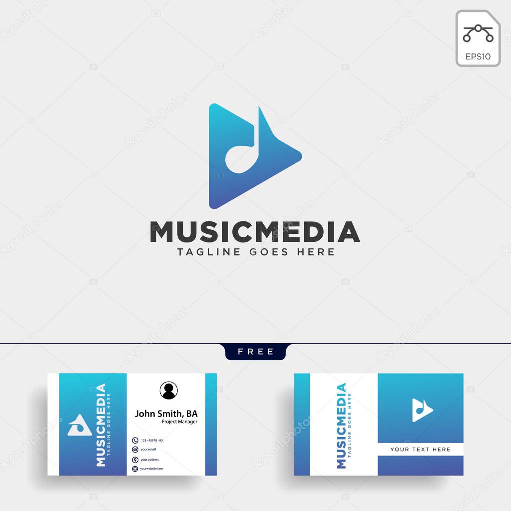 Music clip cinema media entertainment simple logo template vector illustration - vector file