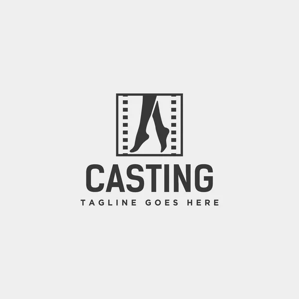 Schauspiel-Show oder Casting-Film einfach Logo Vorlage Vektor Illustration Symbol-Element — Stockvektor