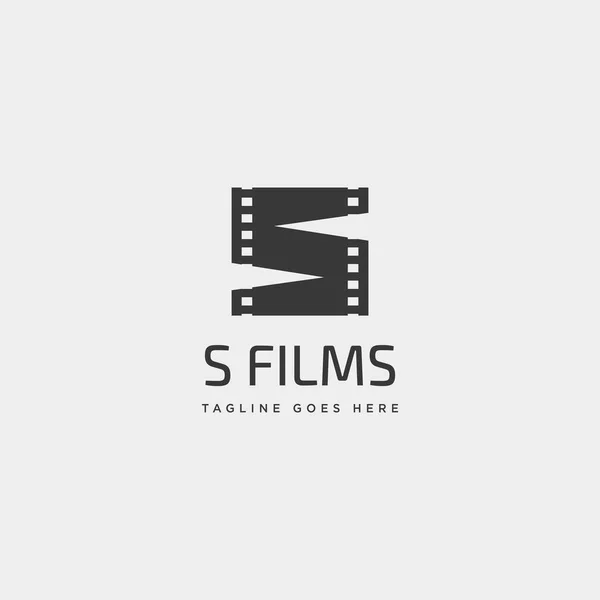 Brief s Film Kino Film einfach Logo Vorlage Vektor Illustration — Stockvektor