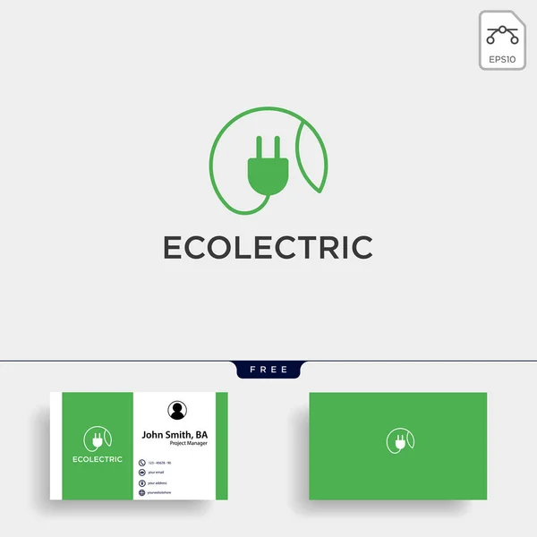 Hoja eléctrica simple línea logotipo plantilla vector ilustración icono elemento — Vector de stock