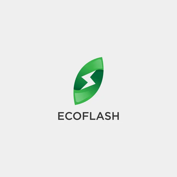 Flash naturaleza hoja simple logotipo plantilla vector ilustración icono elemento — Vector de stock