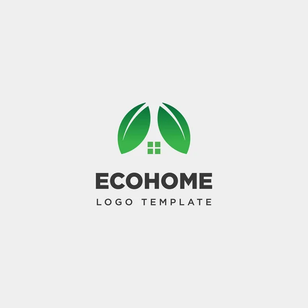 Eco hoja de la naturaleza del hogar simple logotipo plantilla vector ilustración icono elemento — Vector de stock
