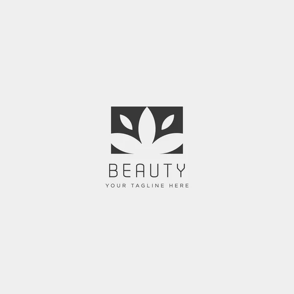 Fleur floral ligne beauté prime modèle de logo simple — Image vectorielle