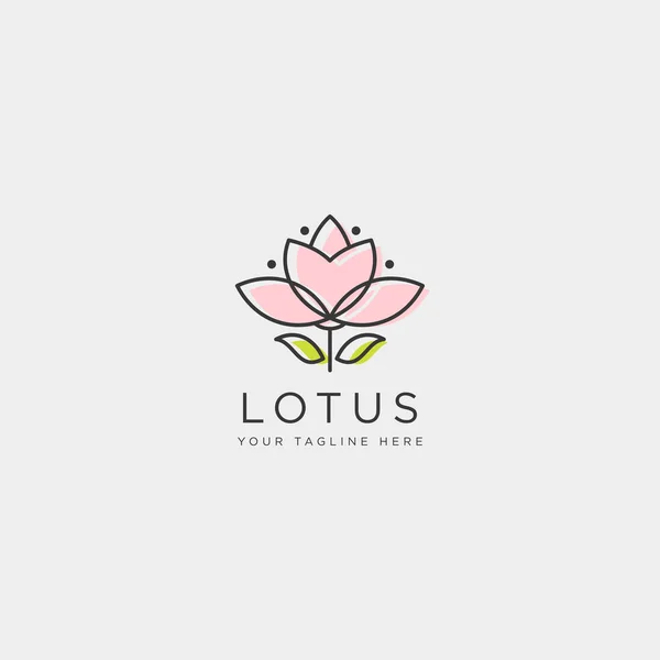 Bloem Floral line Beauty Premium eenvoudige logo template — Stockvector