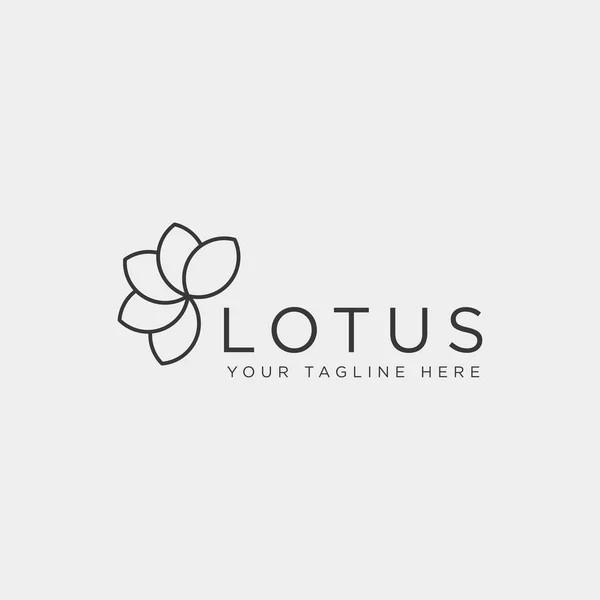 Flower floral line beauty premium simple logo template — Stock Vector