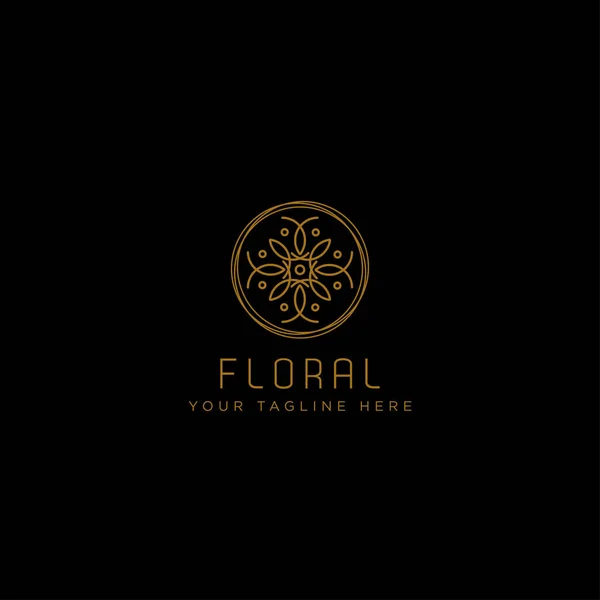 Λουλούδι φλοράλ γραμμή ομορφιά Premium απλό λογότυπο πρότυπο — Διανυσματικό Αρχείο